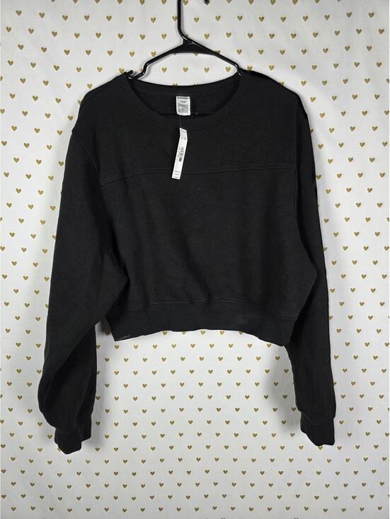 PINK Victoria's Secret Tops - Victorias Secret Pink Black Sweater Shirt Logo NEW NWT XL